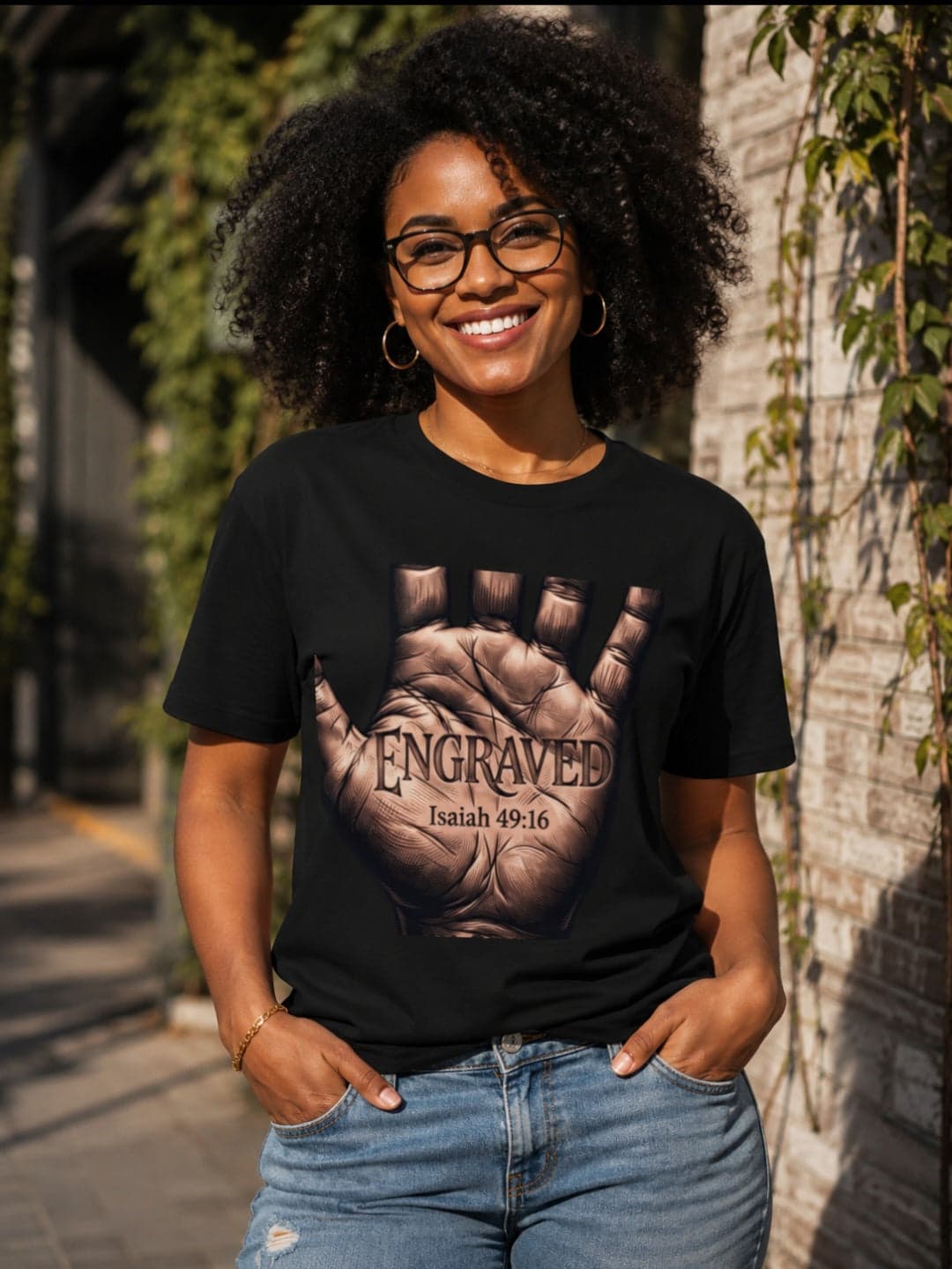 Engraved Isaiah 49:16 Premium T-Shirt | Sister Style